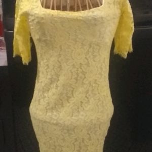 Beautiful lace yellow dress